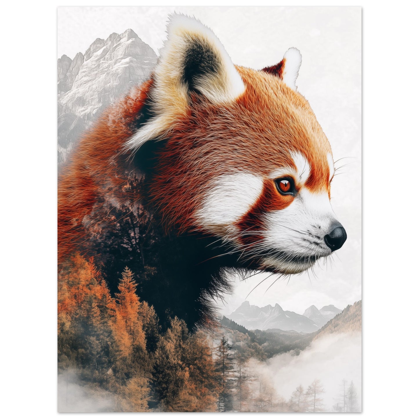 Roter Panda in Doppelbeleuchtung 30x40 cm - Pixara