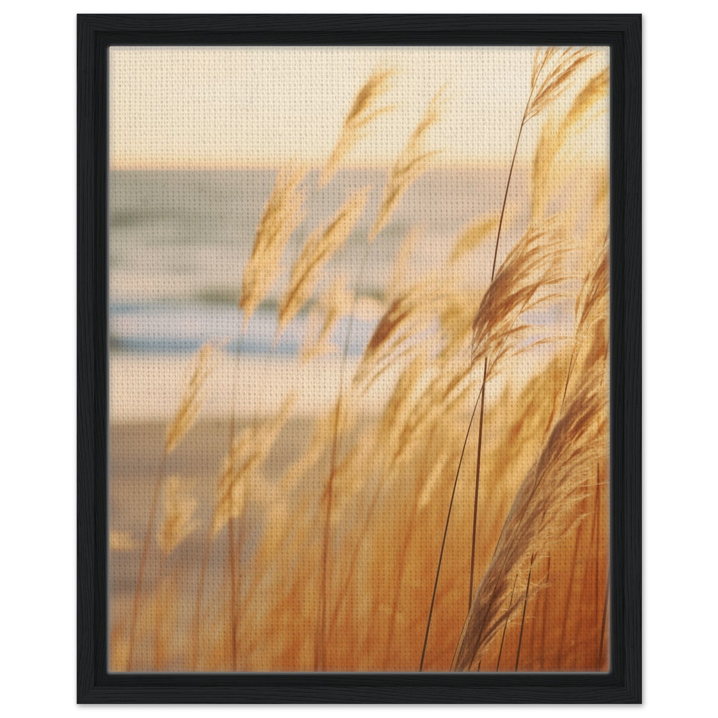 Goldene Wispern | Gerahmte Leinwand Schwarzer Rahmen 40x50 cm - Pixara