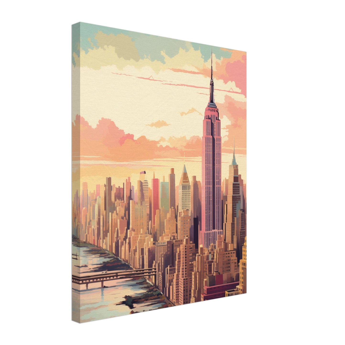 New York in Pastell Leinwand 40x50 cm - Pixara