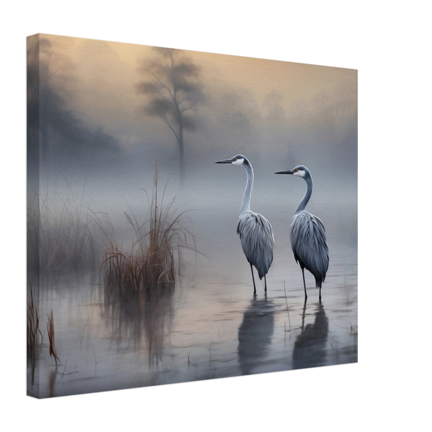 Morgendämmerung der Kraniche Leinwand 40x50 cm - Pixara