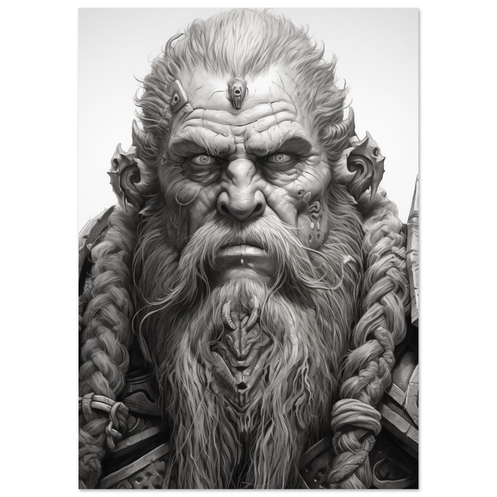 "Throrik Eisenbart" Schamane aus dem Bergreich A4 21x29.7 cm - Pixara
