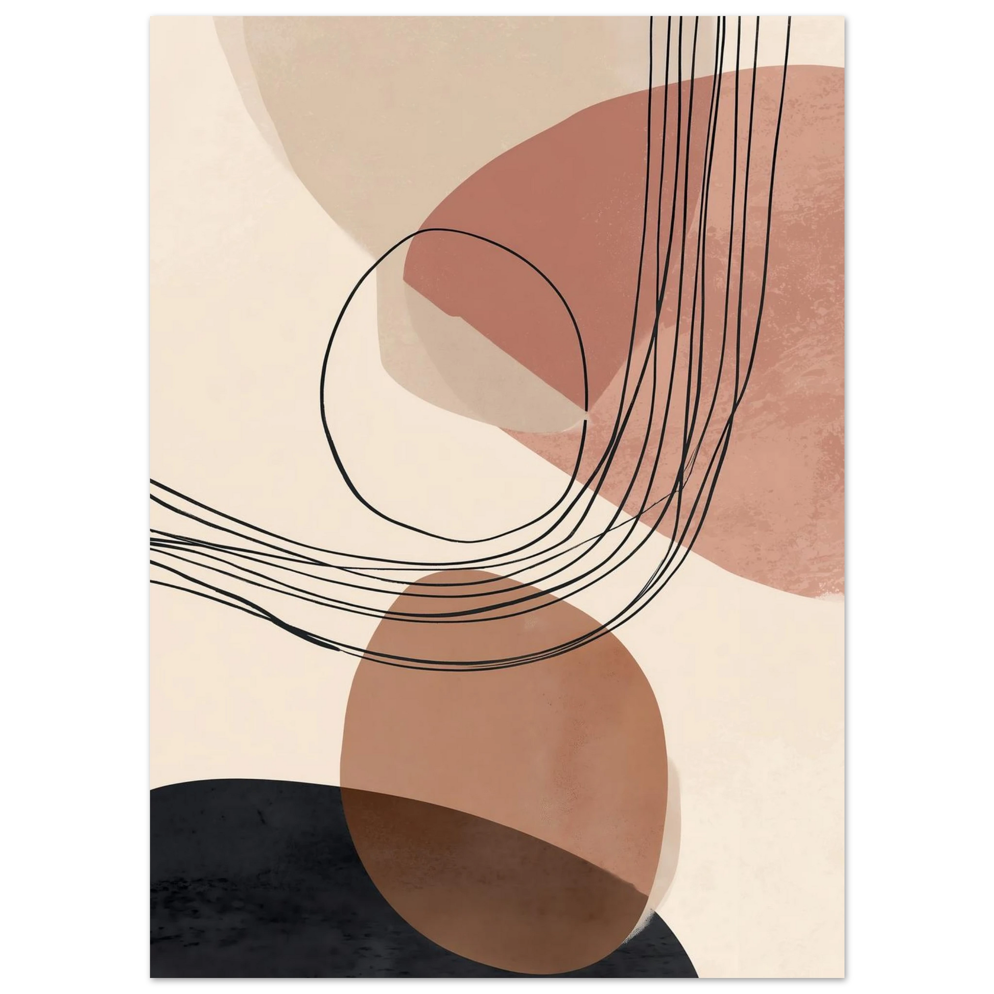 Modern Shapes II – Abstrakte Balance in warmen Tönen Poster 13x18 cm - Pixara