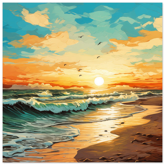 Van Goghs Strand Poster 25x25 cm - Pixara