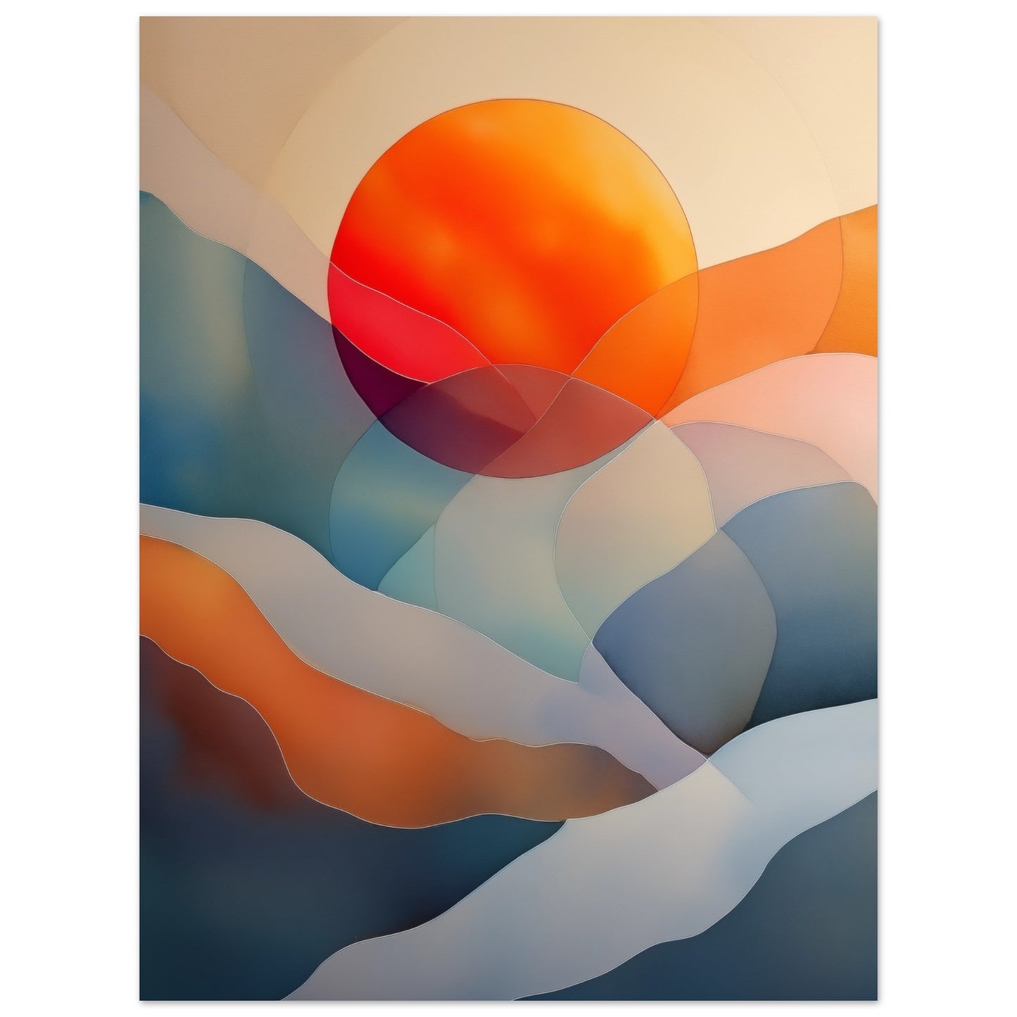 Sonnenuntergangswellen Poster 30x40 cm - Pixara
