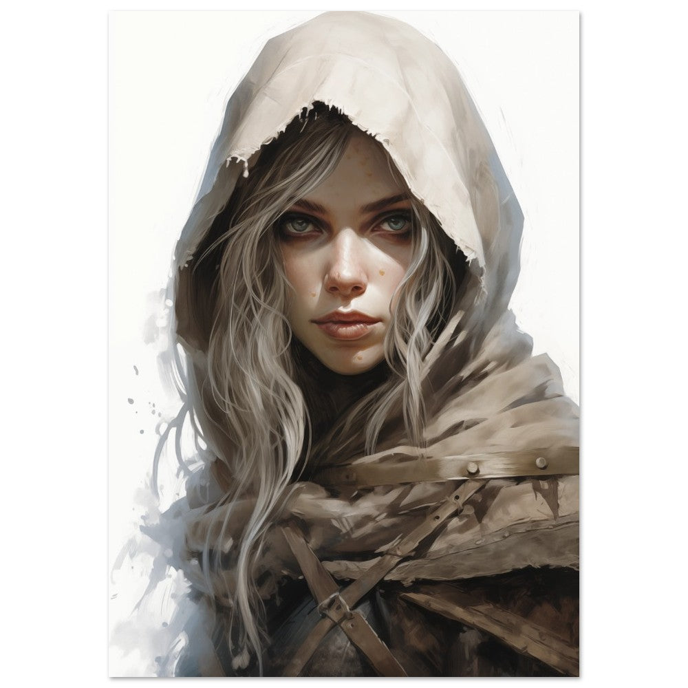 Die Schattenläuferin "Lyra Schleierblick" Poster A4 21x29.7 cm - Pixara