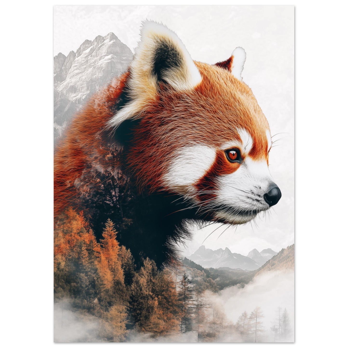 Roter Panda in Doppelbeleuchtung 50x70 cm - Pixara