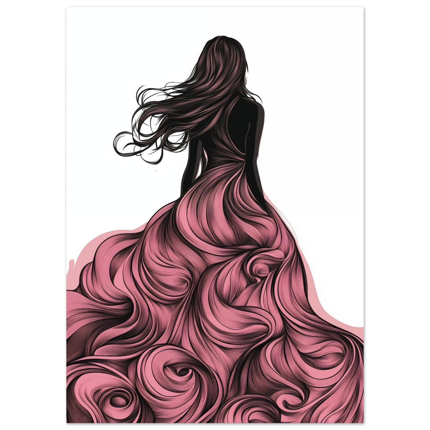 Frau im fließenden Kleid 50x70 cm - Pixara