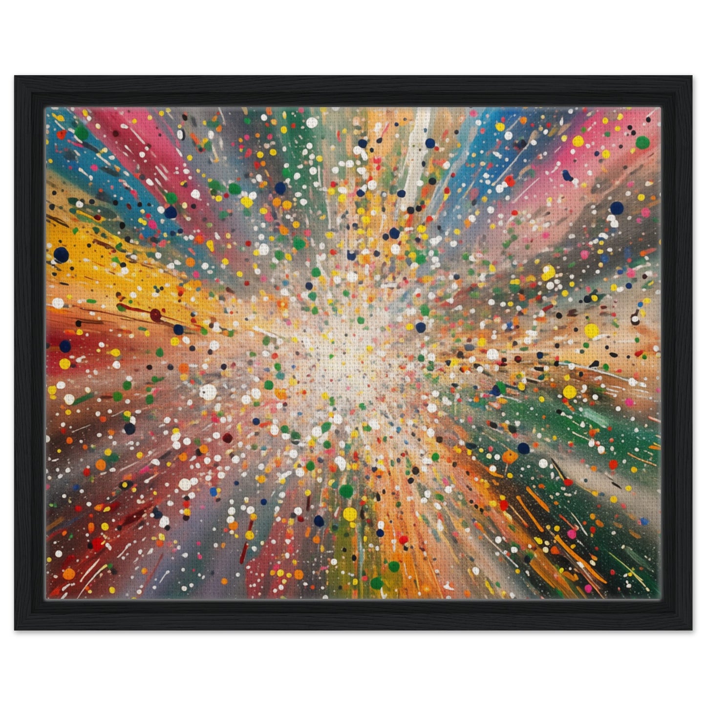 Farbexplosion - Kunst der Bewegung | Gerahmte Leinwand Schwarzer Rahmen 40x50 cm - Pixara