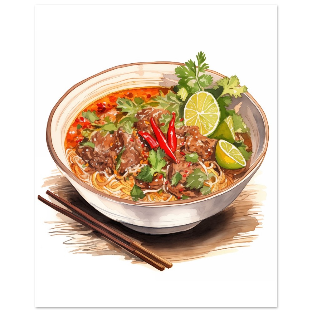 Thailändische Nudelsuppe Poster 20x25 cm - Pixara