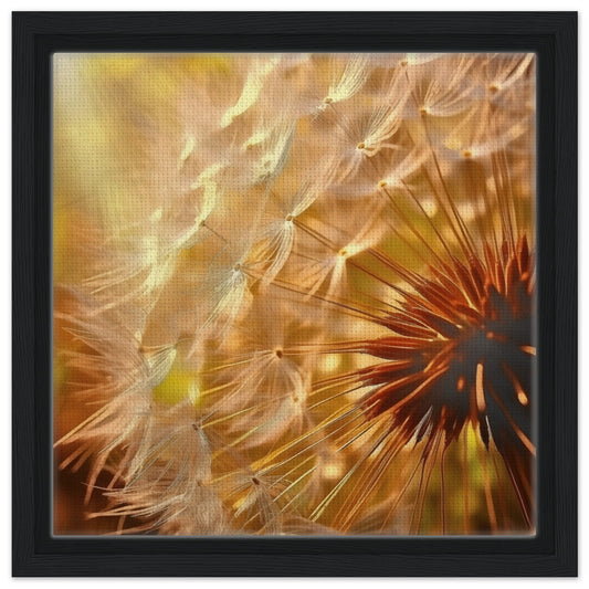 Pusteblume | Gerahmte Leinwand Schwarzer Rahmen 30x30 cm - Pixara