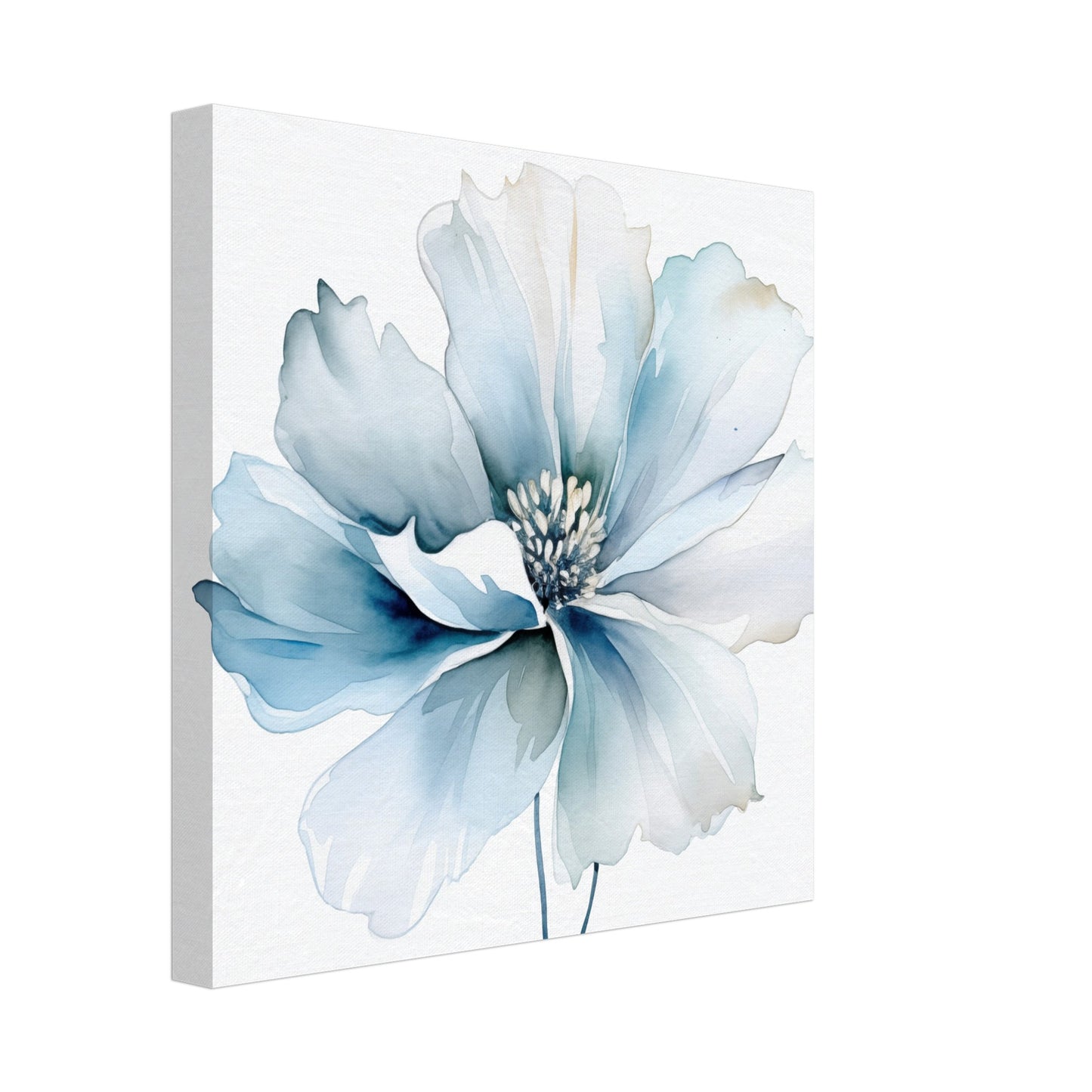 Aquamarinblüte Leinwand 30x30 cm - Pixara