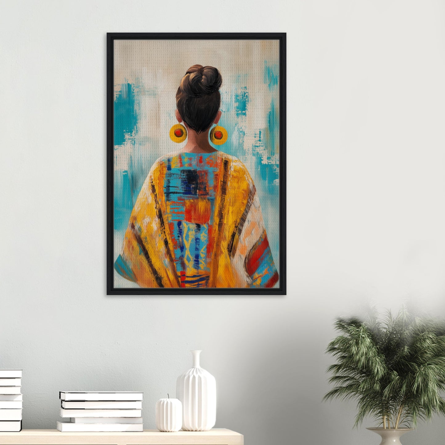 Farbige Anmut | Gerahmte Leinwand - Pixara