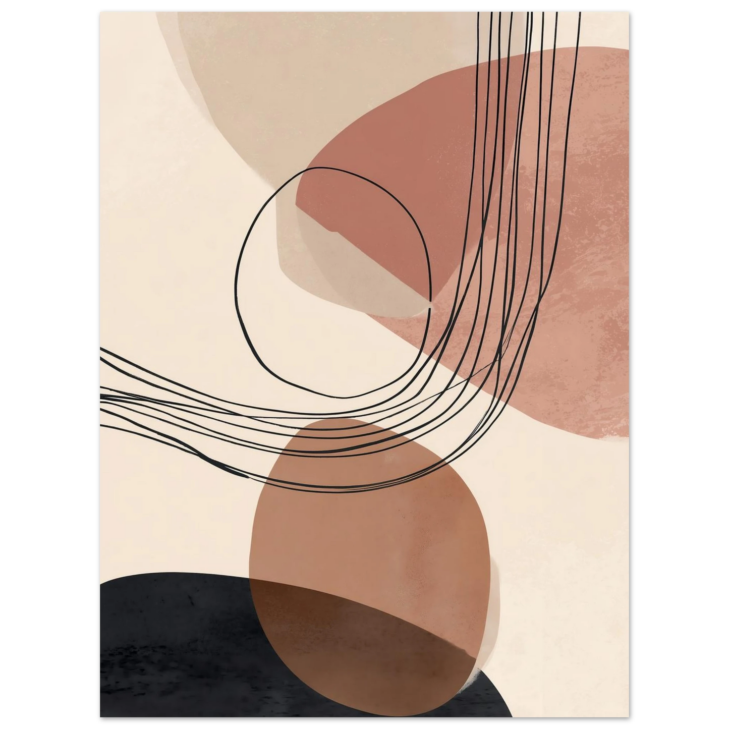 Modern Shapes II – Abstrakte Balance in warmen Tönen Poster 30x40 cm - Pixara