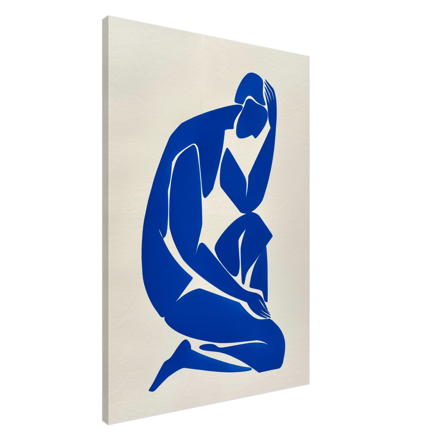 Stille Figur in Blau Leinwand 70x100 cm - Pixara