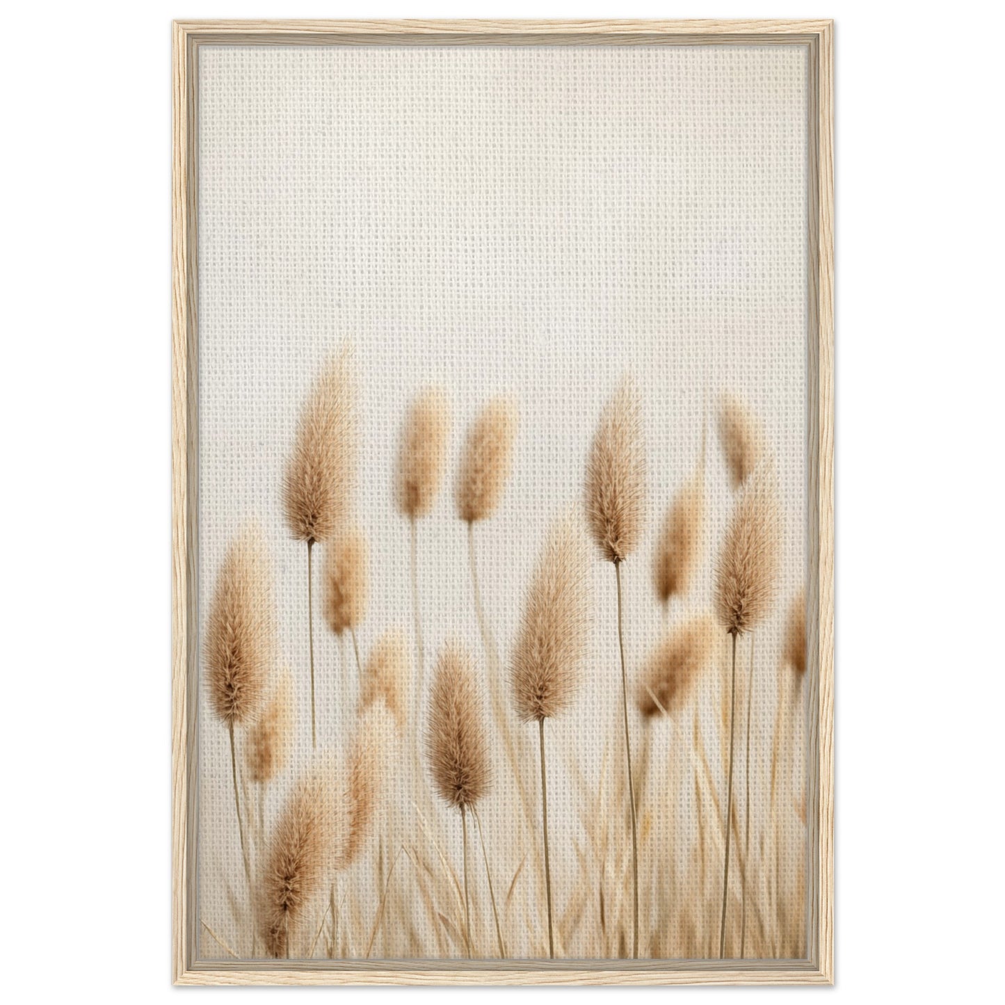 Sanfte Gräser im Sonnenlicht | Gerahmte Leinwand 60x90 cm 24x36″ Holzrahmen - Pixara