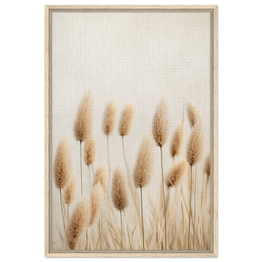 Sanfte Gräser im Sonnenlicht | Gerahmte Leinwand 60x90 cm 24x36″ Holzrahmen - Pixara