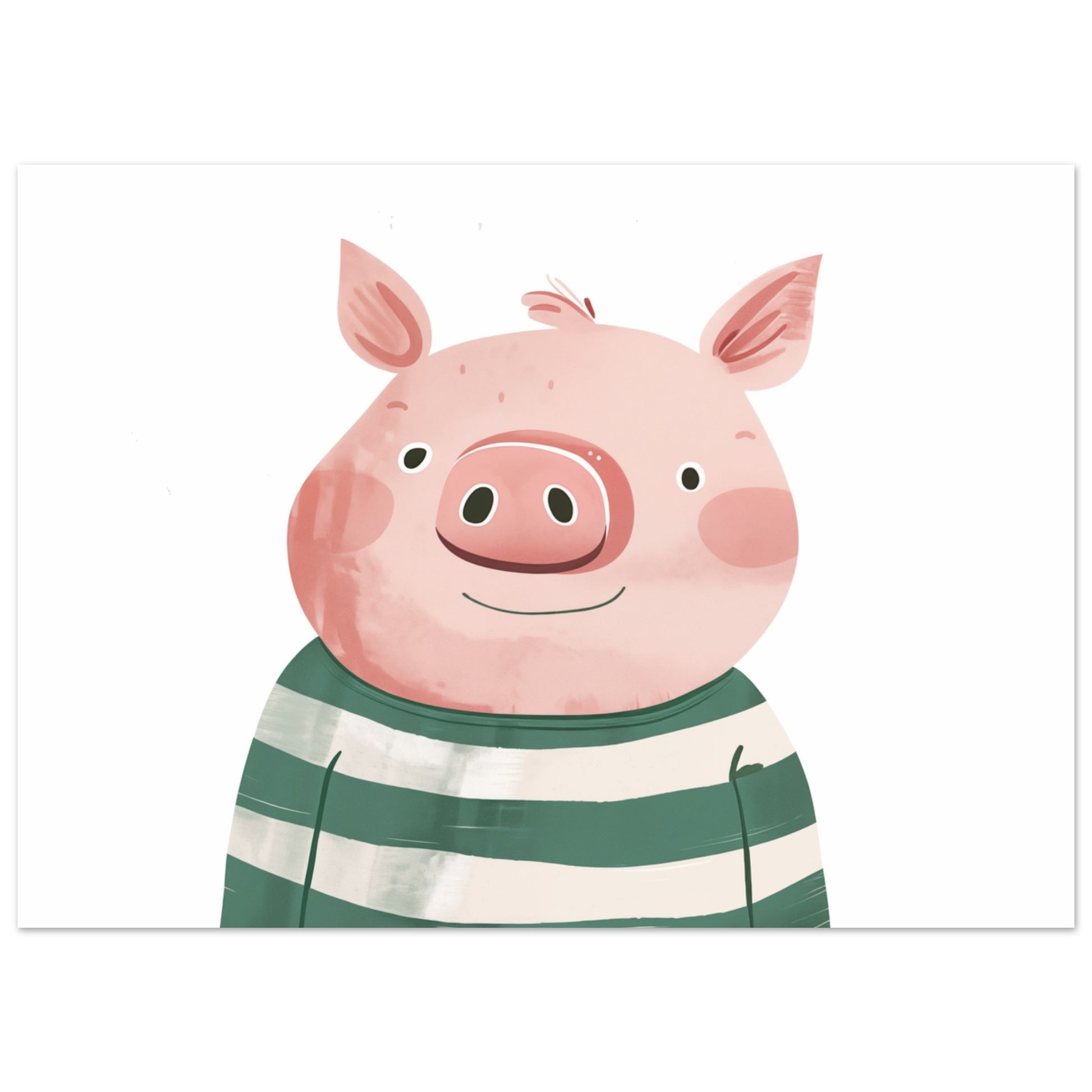Hanky das fröhliche Schweinchen Poster 13x18 cm - Pixara