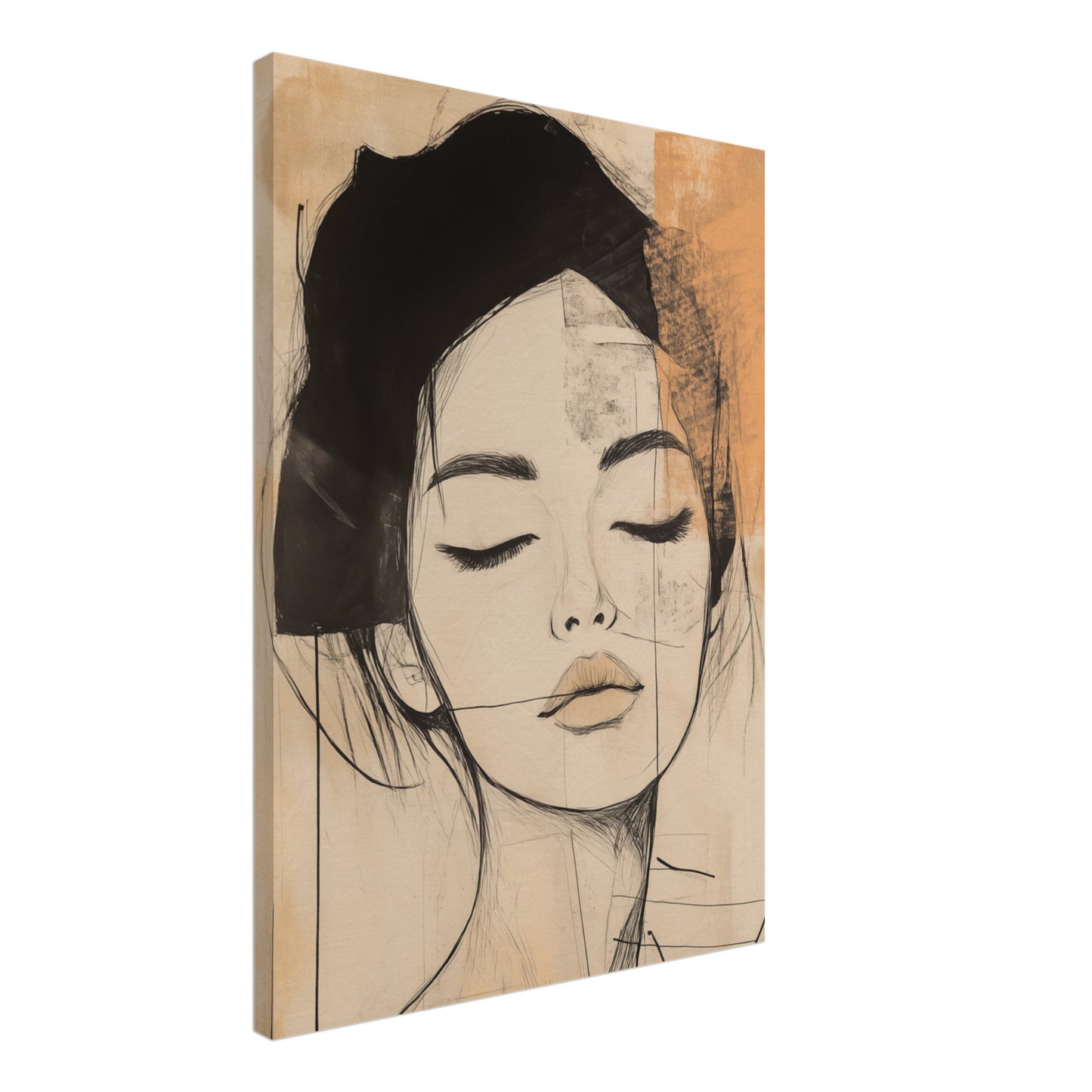 Zarte Linien im Portrait Leinwand 50x70 cm - Pixara
