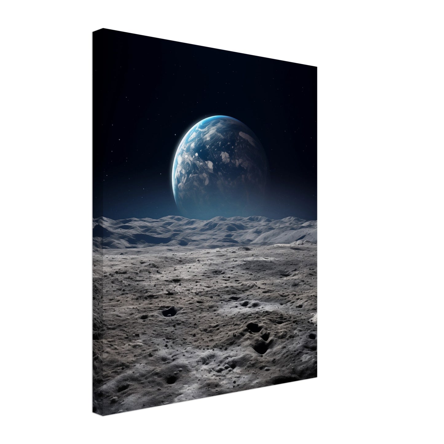 Mondlandschaft mit Erdsicht Leinwand 40x50 cm - Pixara