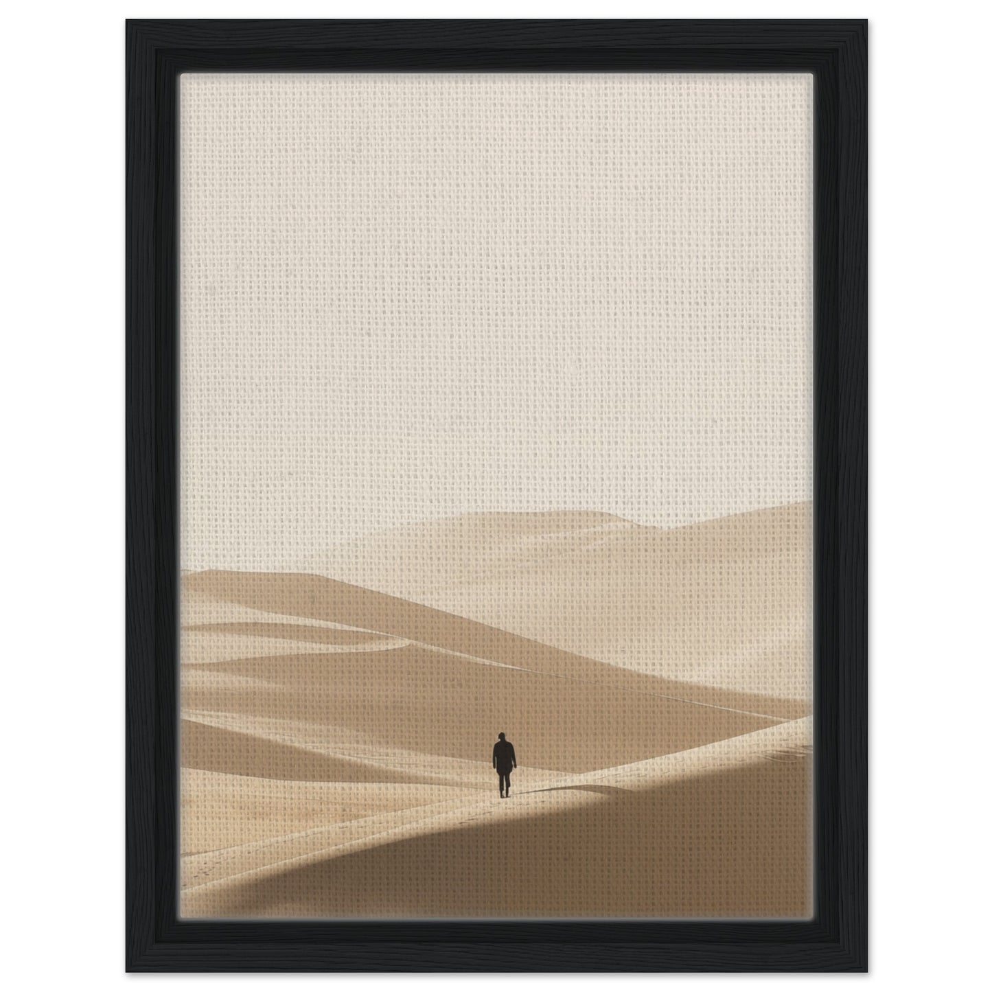 Einsamer Wanderer | Gerahmte Leinwand Schwarzer Rahmen 30x40 cm - Pixara