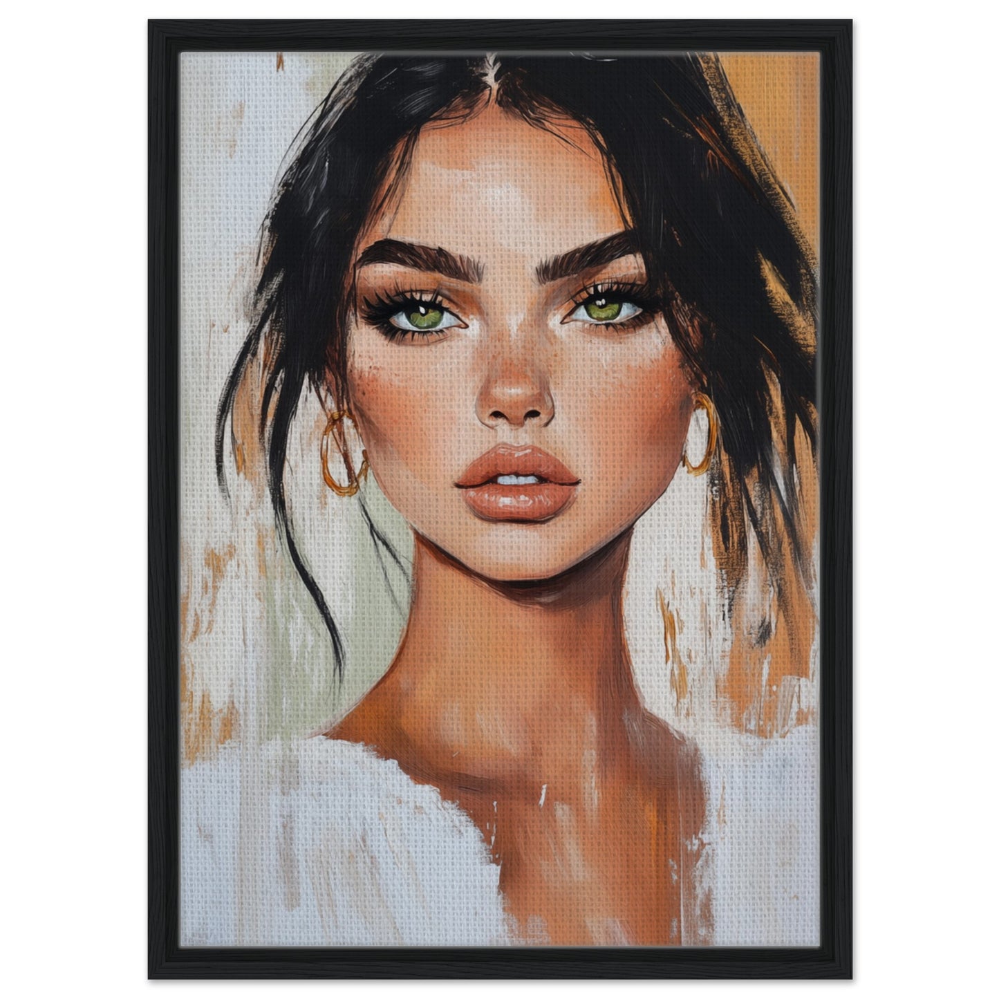 Strahlendes Porträt | Gerahmte Leinwand Schwarzer Rahmen 50x70 cm - Pixara