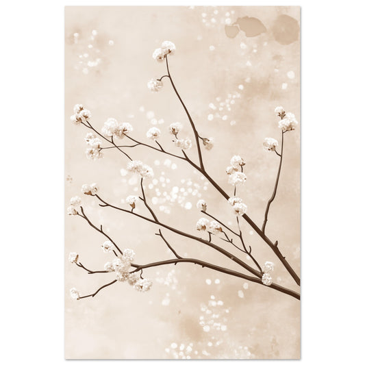 Elegante Japandi-Kirschblüten 60x90 cm - Pixara