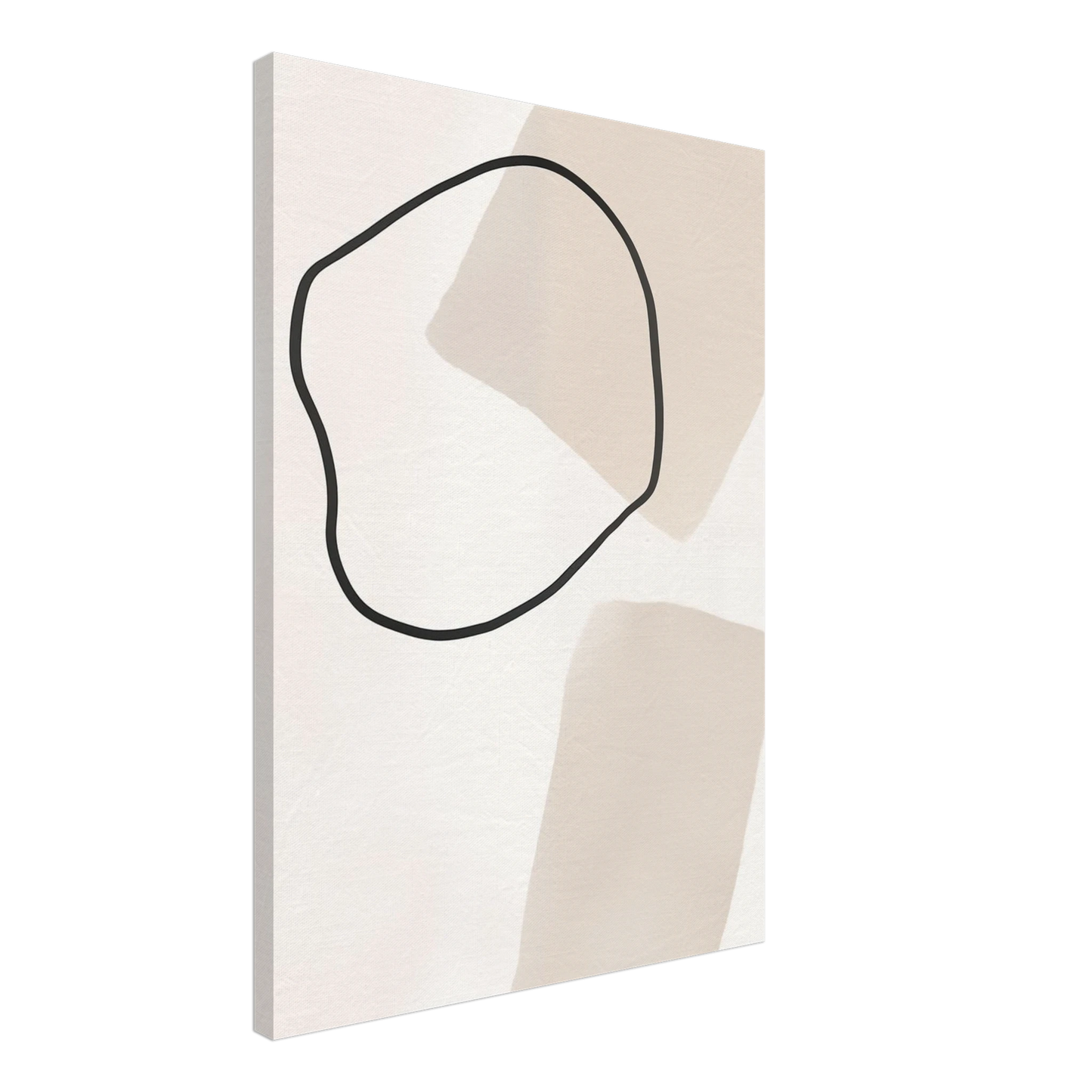 Abstrakte Balance in Beige Leinwand 50x70 cm - Pixara