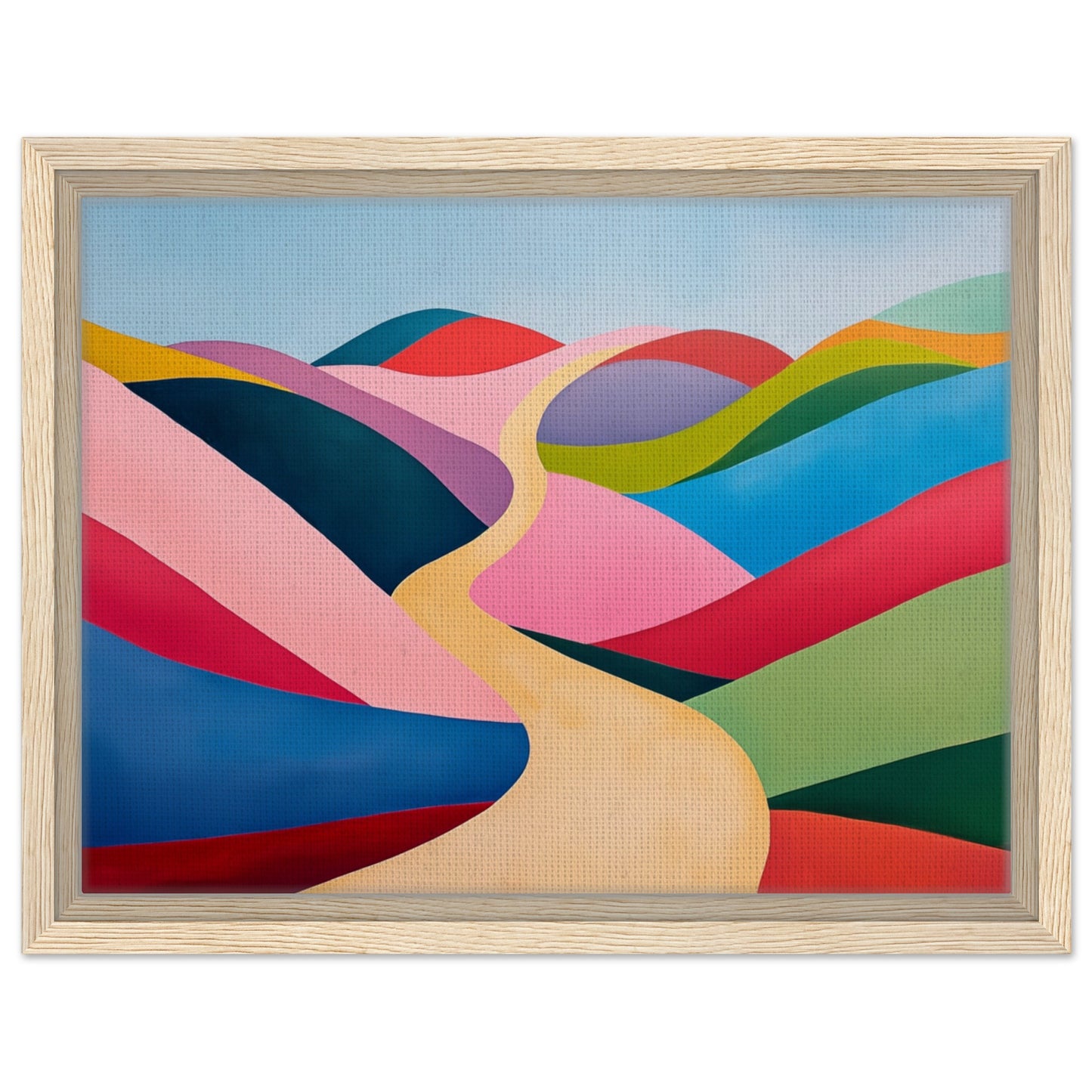 Surreale Hügel | Gerahmte Leinwand Holzrahmen 30x40 cm - Pixara