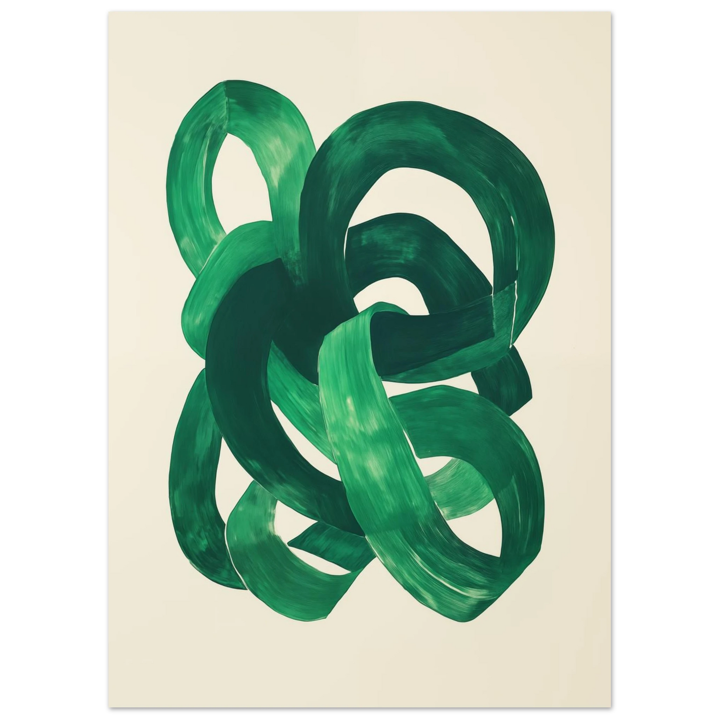 Verschlungene grüne Pinselstriche Poster 13x18 cm - Pixara