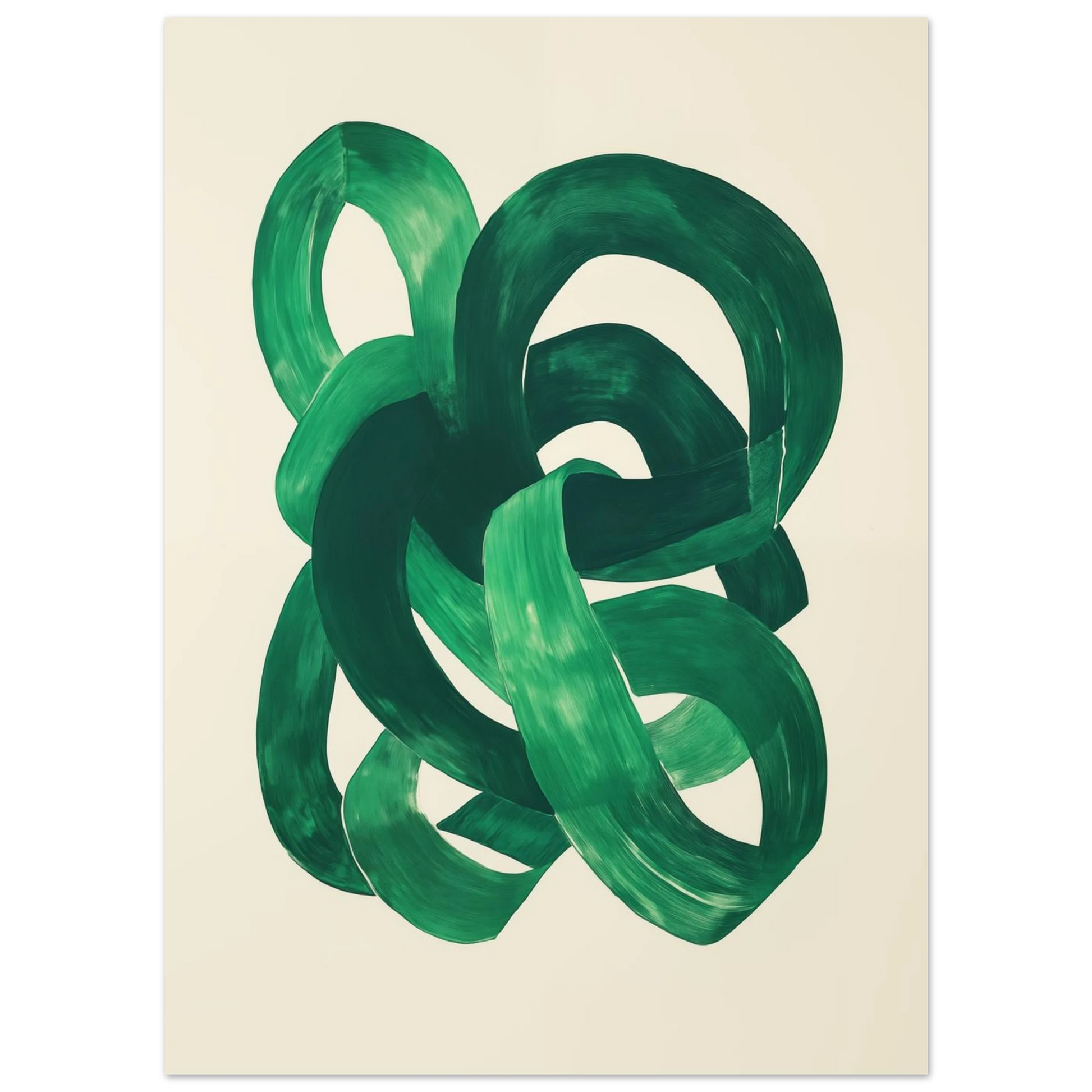 Verschlungene grüne Pinselstriche Poster 13x18 cm - Pixara
