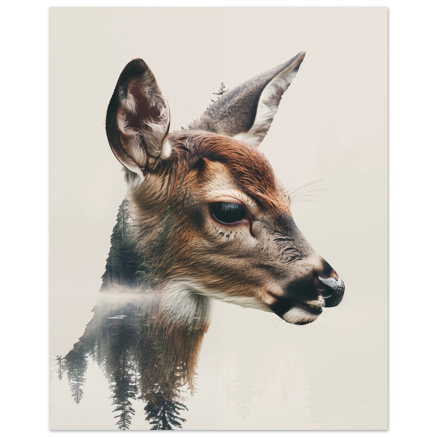 Rehkitz im Wald 20x25 cm - Pixara