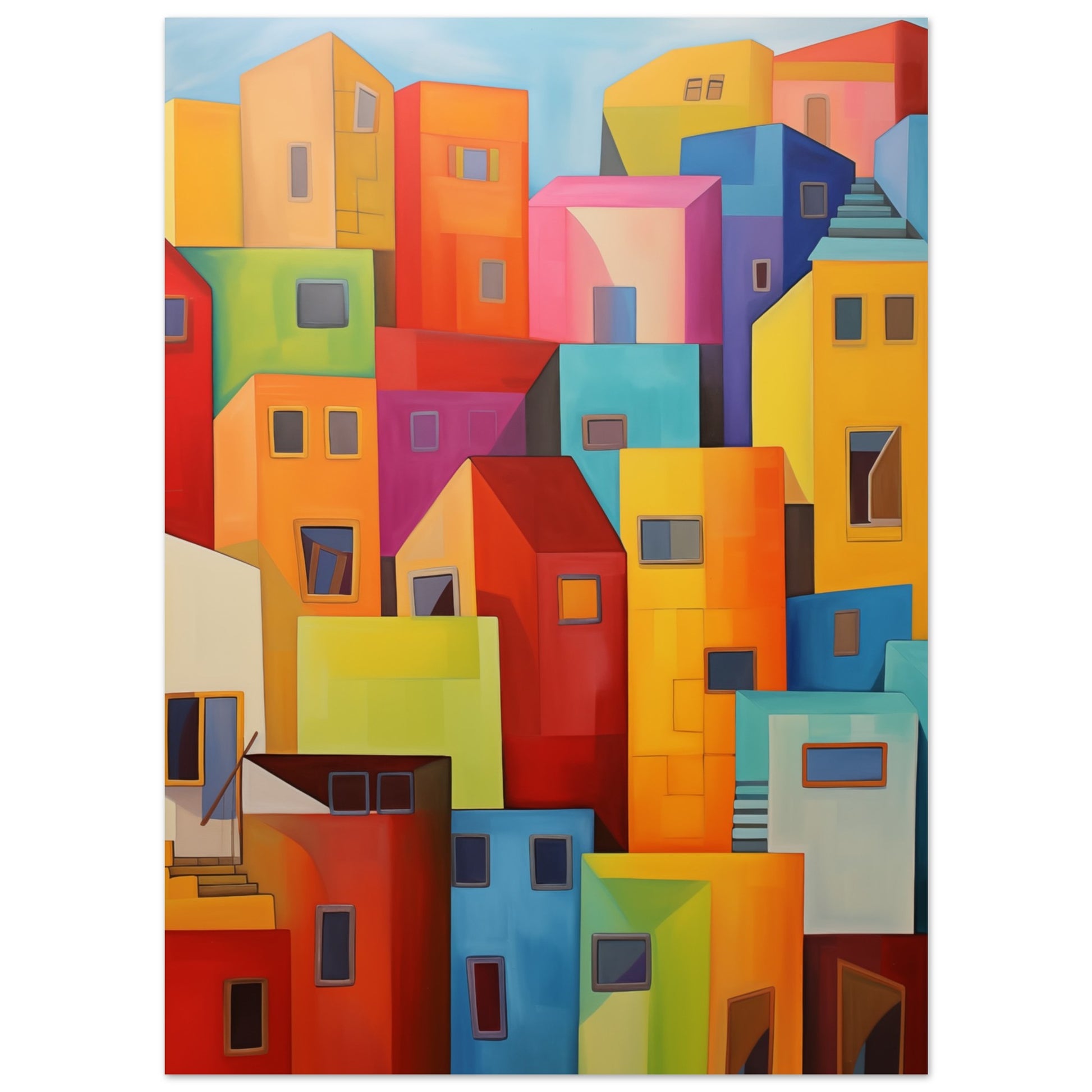 Farbenfrohes Viertel 13x18 cm - Pixara