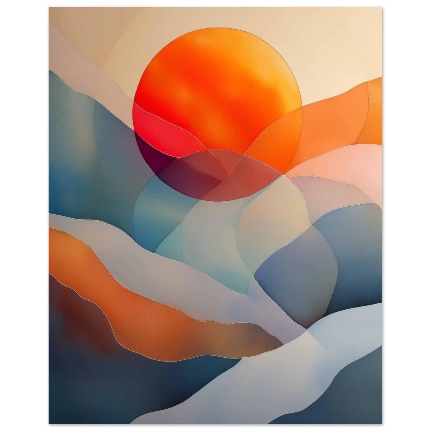 Sonnenuntergangswellen Poster 20x25 cm - Pixara
