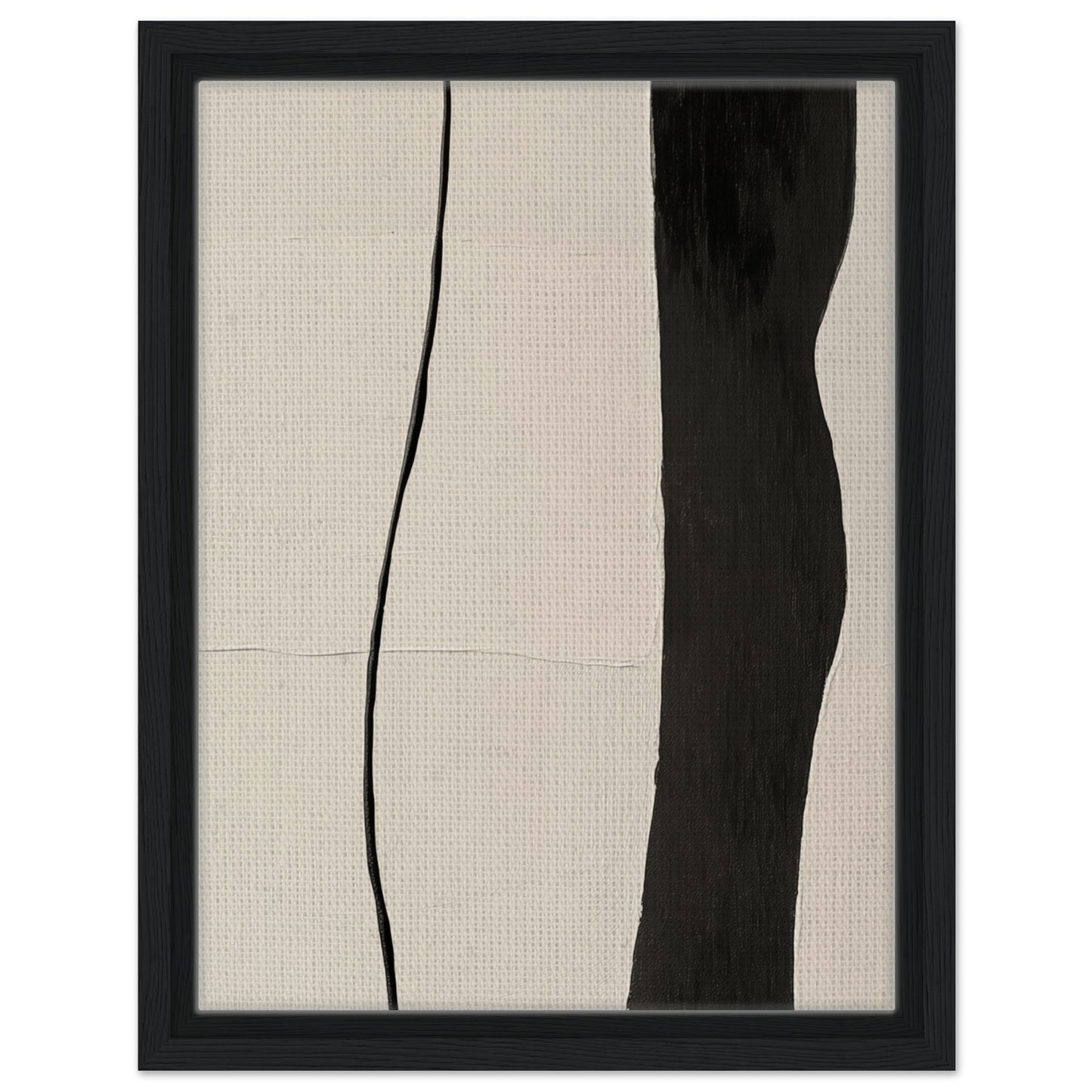 Kontrast der Linien | Gerahmte Leinwand 30x40 cm Schwarzer Rahmen - Pixara
