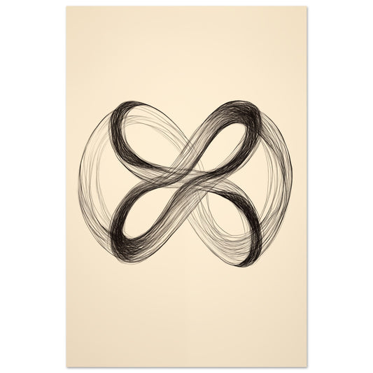 Unendlichkeit – Minimalistische Linienkunst 60x90 cm - Pixara