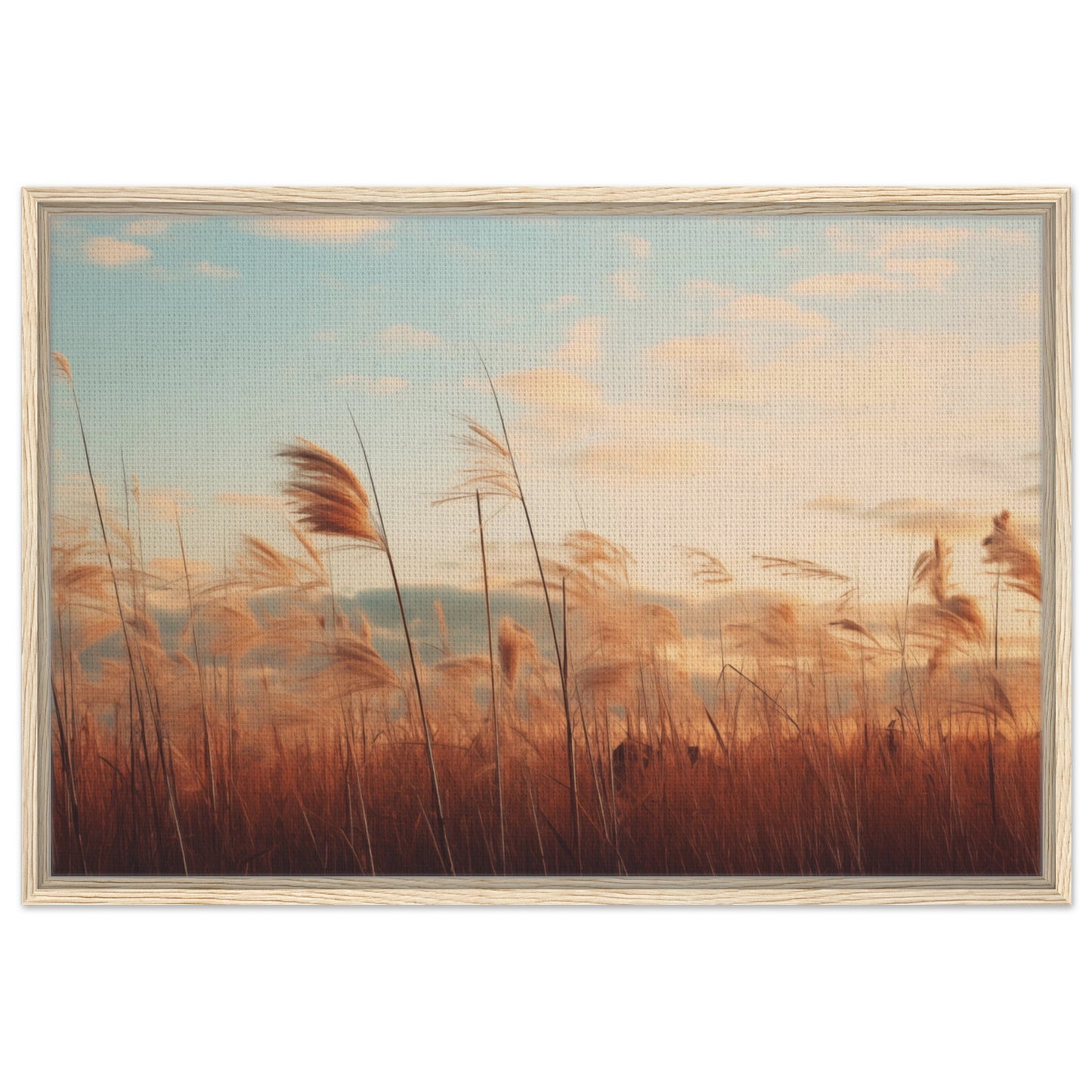 Flüstern des Feldes | Gerahmte Leinwand Holzrahmen 60x90 cm - Pixara