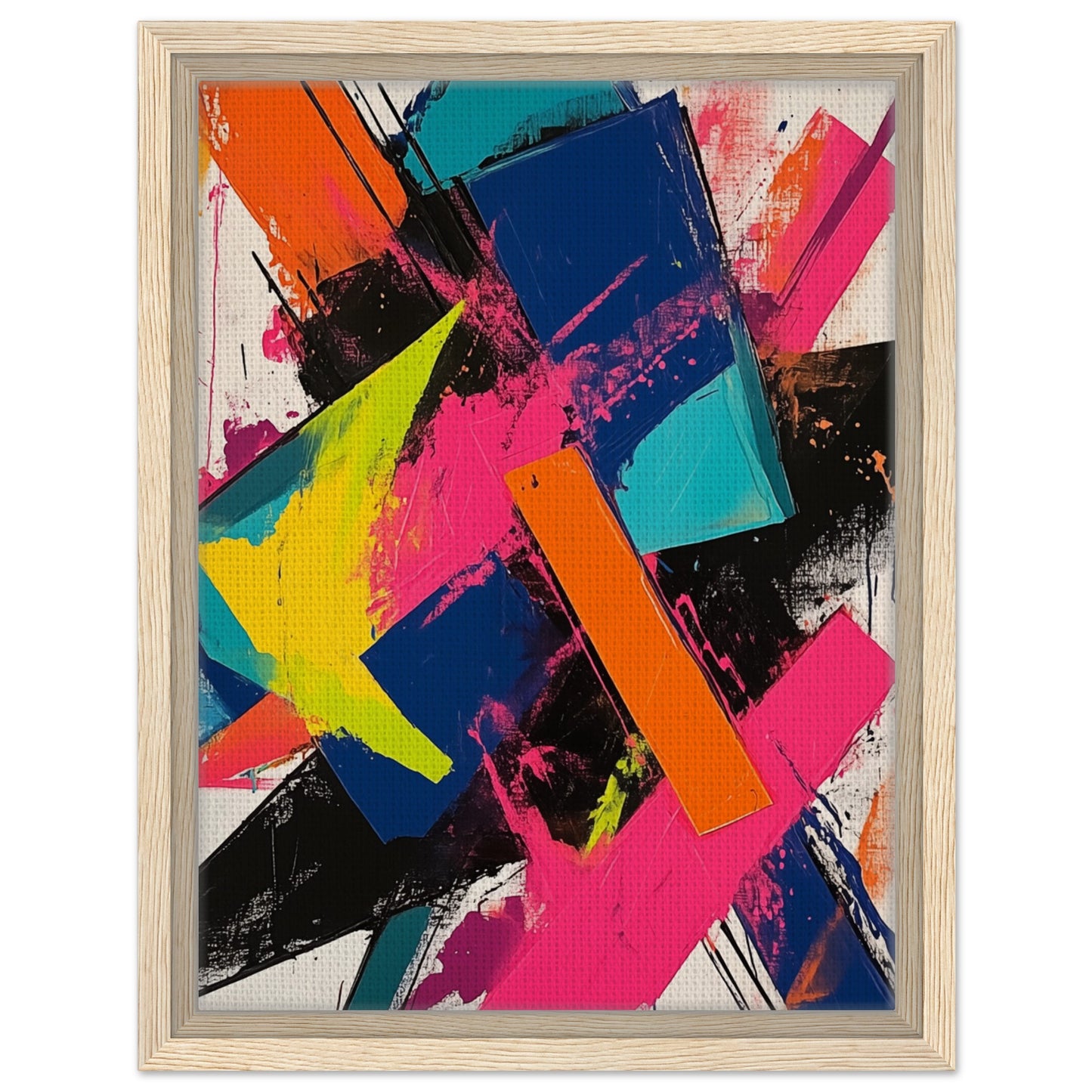 Abstrakte Explosion der Farben | Gerahmte Leinwand Holzrahmen 30x40 cm - Pixara