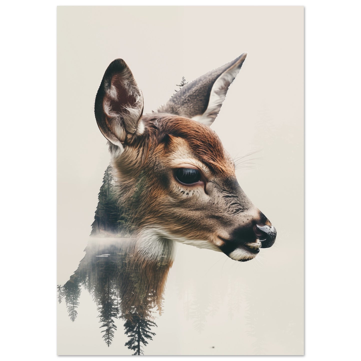 Rehkitz im Wald A4 21x29.7 cm - Pixara