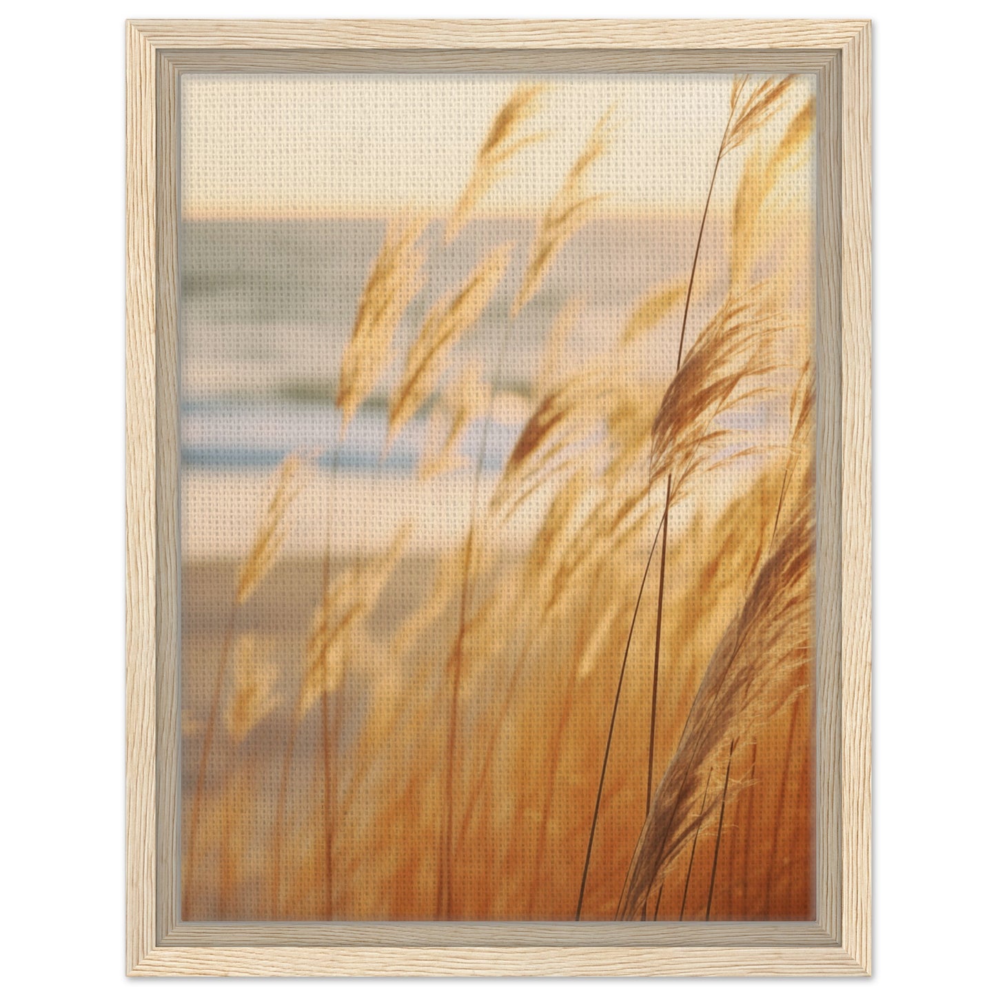 Goldene Wispern | Gerahmte Leinwand Holzrahmen 30x40 cm - Pixara