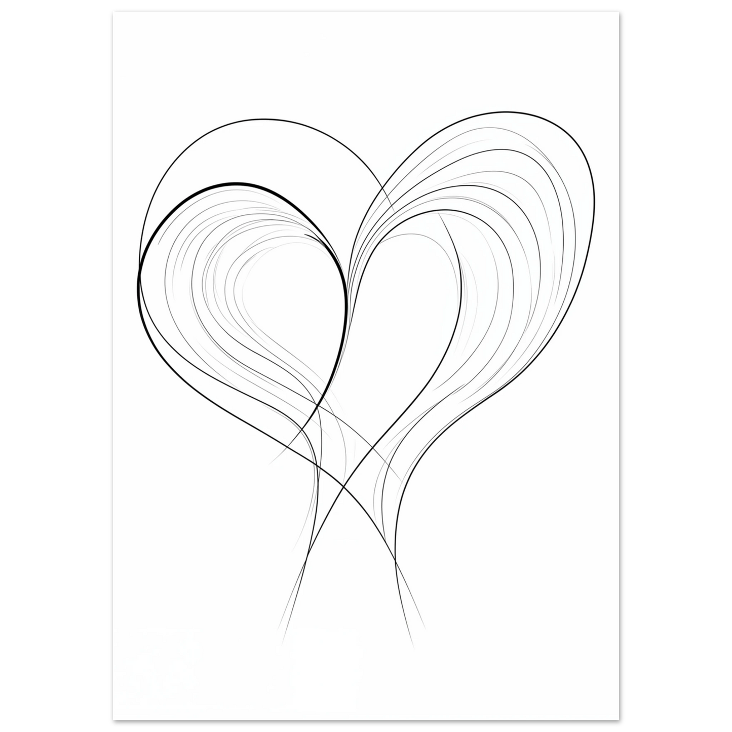 Fließende Liebe – Minimalistische Linienkunst Poster 50x70 cm - Pixara
