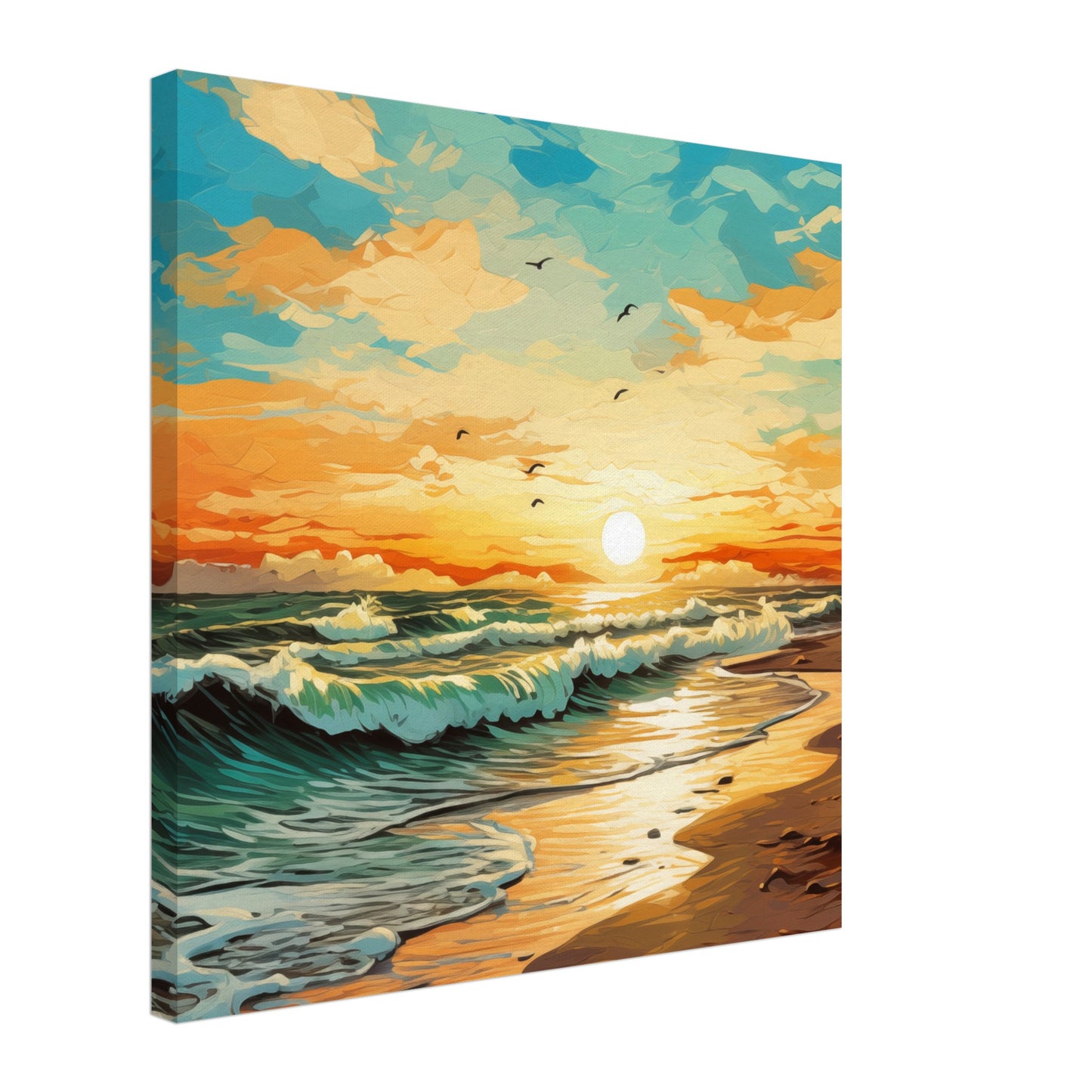 Van Goghs Strand Leinwand 50x50 cm - Pixara