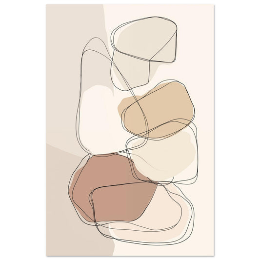 Formenspiel in Naturtönen 60x90 cm - Pixara