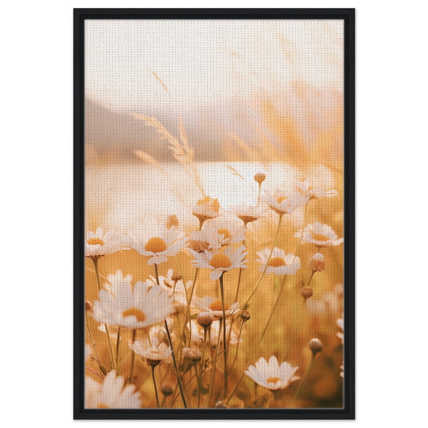 Abendleuchten | Gerahmte Leinwand Schwarzer Rahmen 60x90 cm - Pixara