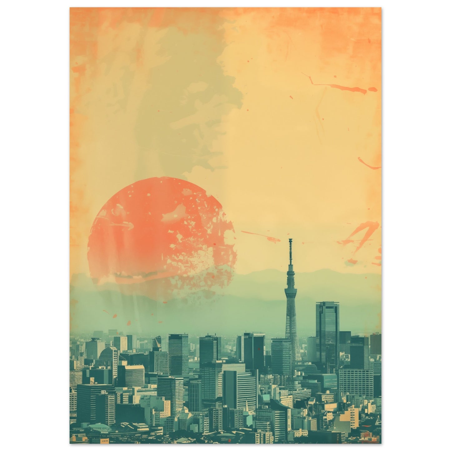 Tokyo Pastellblick Poster 50x70 cm - Pixara