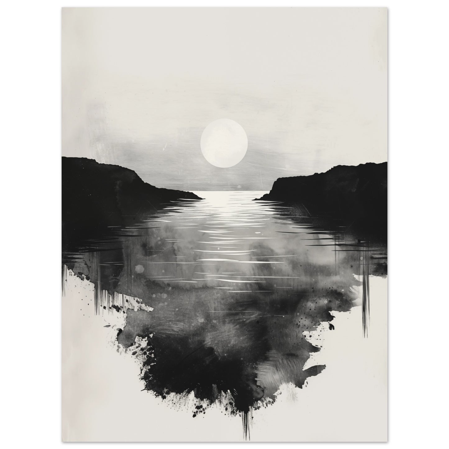 Mondnacht am See Poster 30x40 cm - Pixara