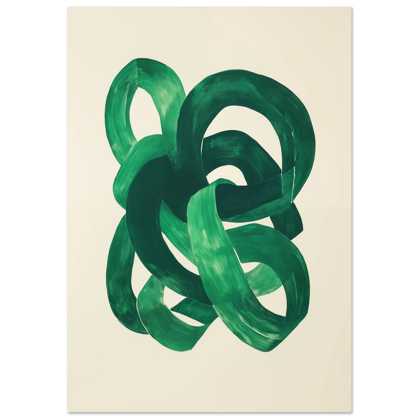 Verschlungene grüne Pinselstriche Poster 70x100 cm - Pixara