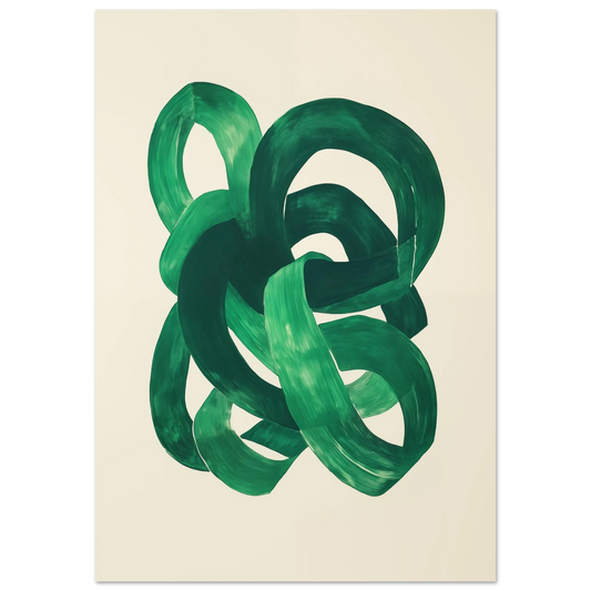 Verschlungene grüne Pinselstriche Poster 70x100 cm - Pixara