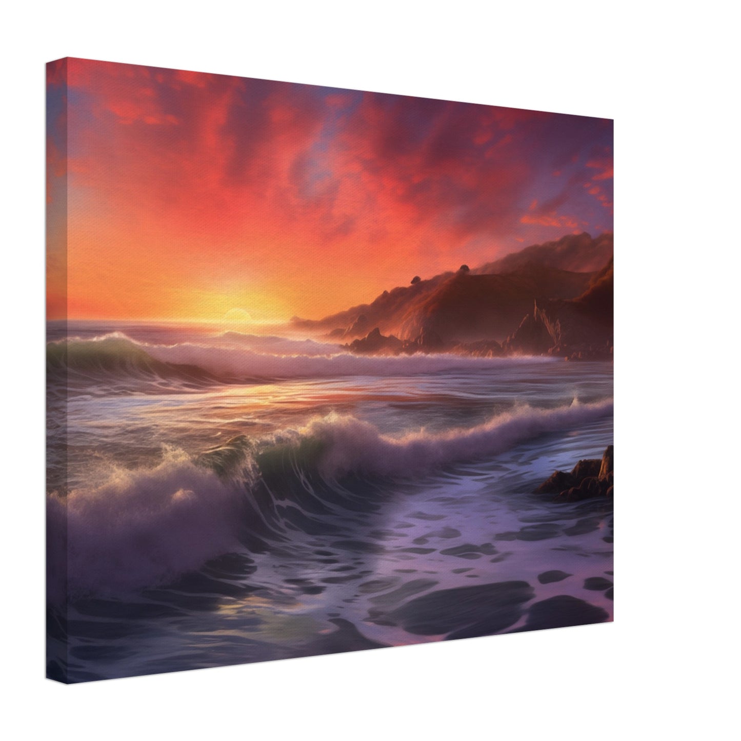 Sonnenuntergang am Küstenstrand Leinwand 40x50 cm - Pixara