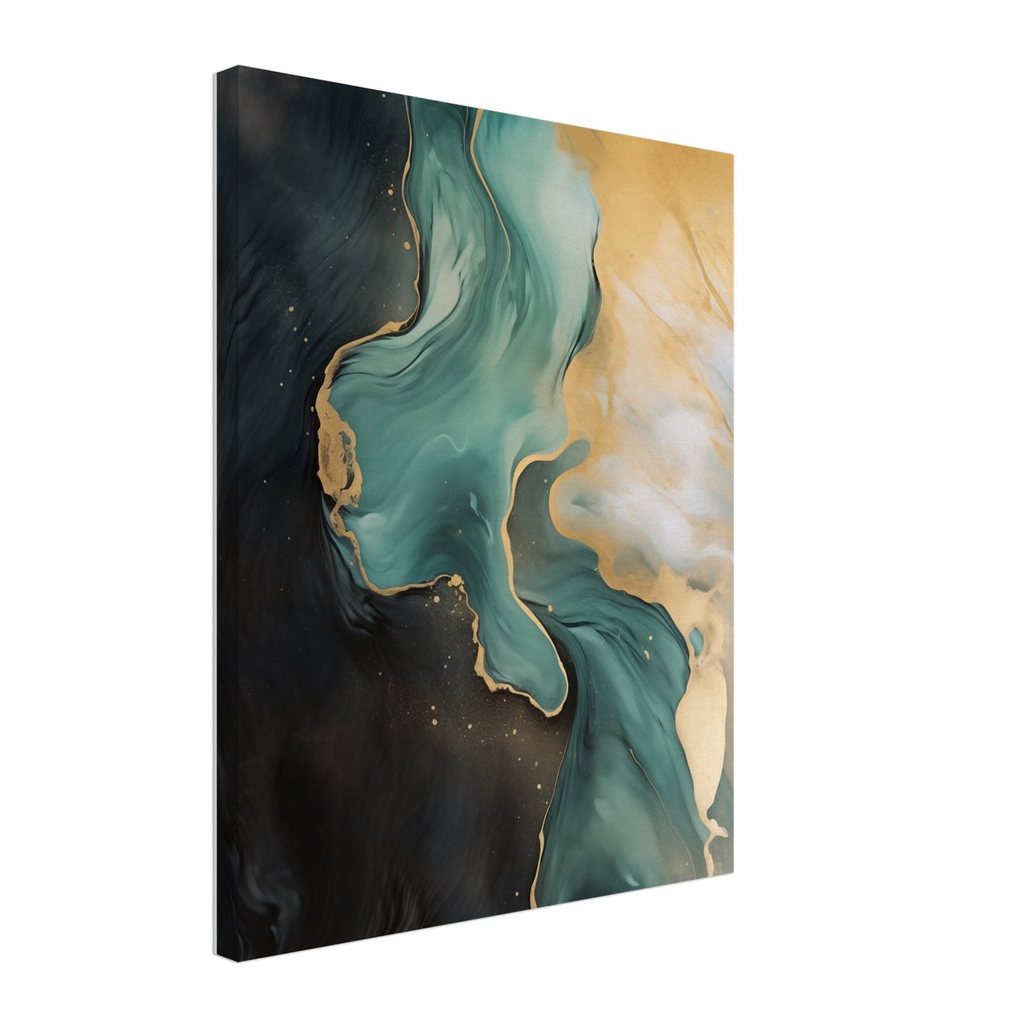 Celestial Aqua Flow Leinwand 40x50 cm - Pixara