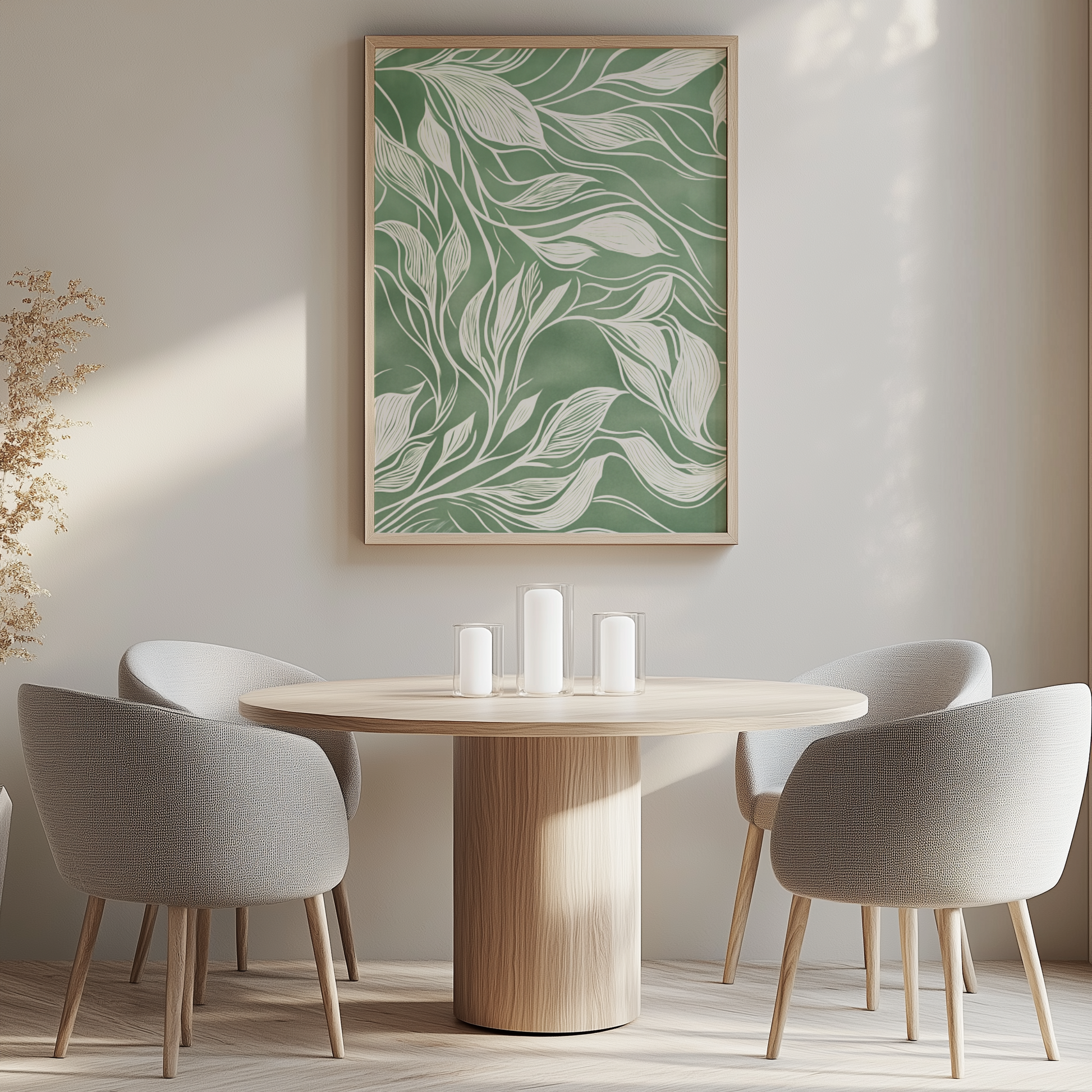 Fließende Eleganz – Abstrakte botanische Linienkunst - Pixara